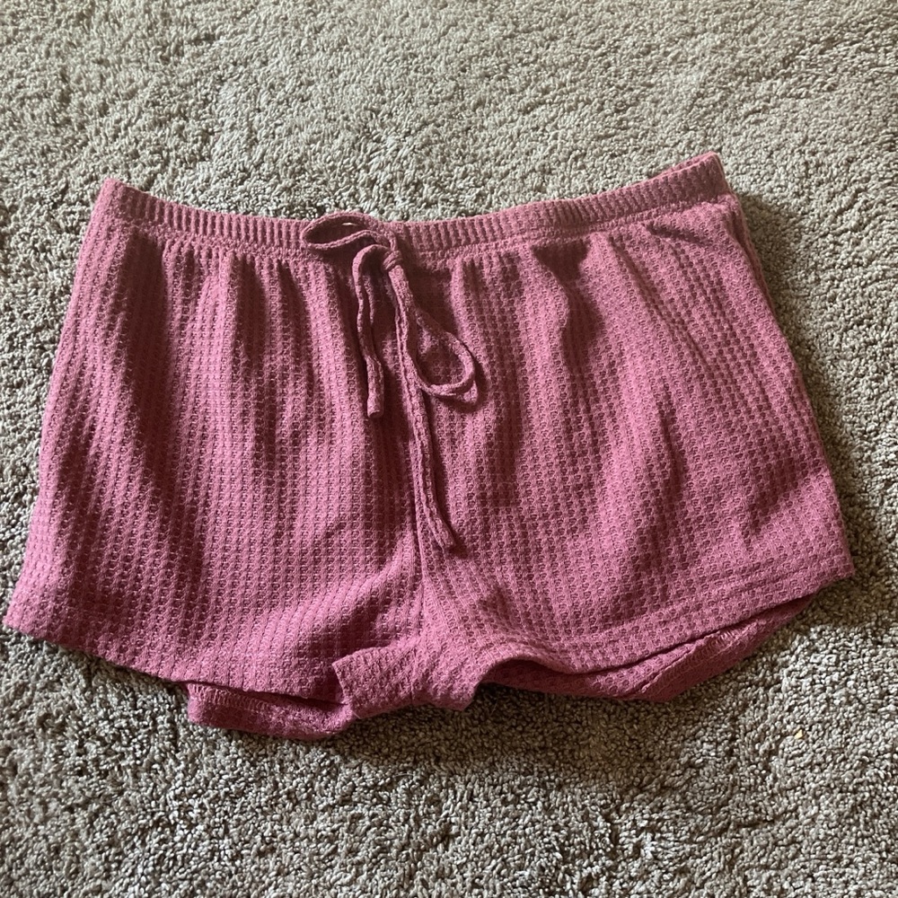 Cozy Burgundy Knit Shorts